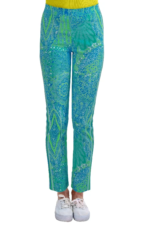 Gretchen Scott Pull On Pant - Grand Bazaar - Turquoise Trendy Tapered Pants