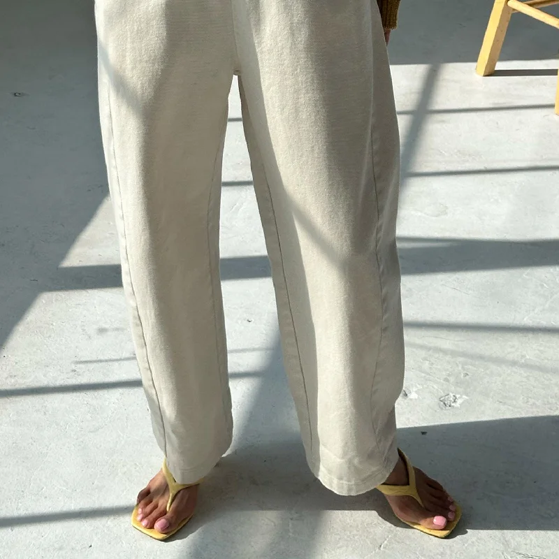Womens Cotton Arc Pants - Naturel High-Waist Jeans