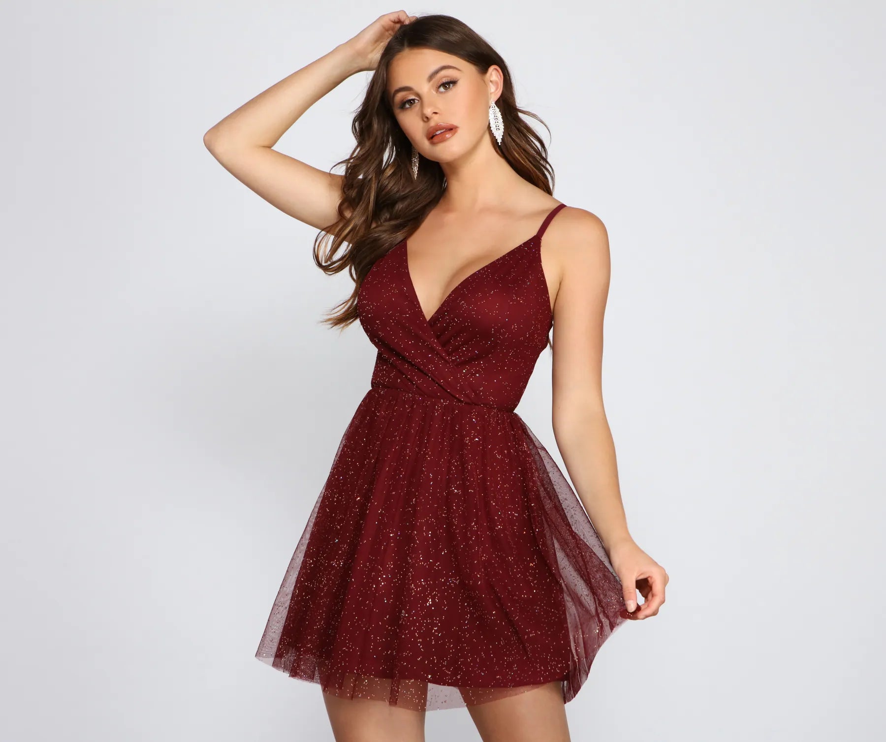 Hannah Glitter Mesh Party Dress Tunics Floral girly