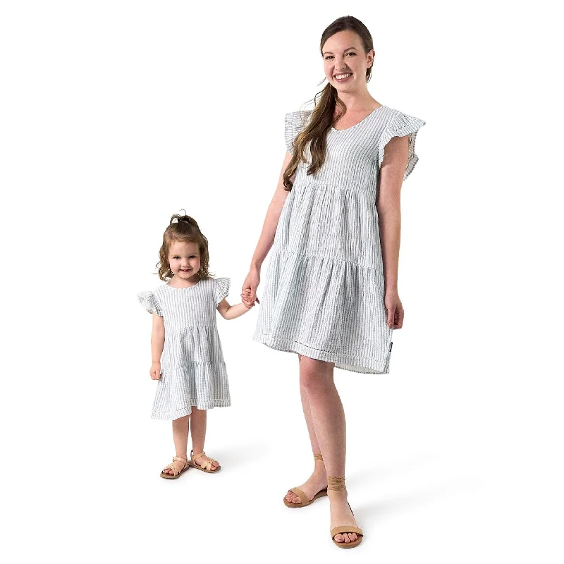 Mommy & Me Teal Stripe Gauze Dresses Bundle Tunics Stylish elegant