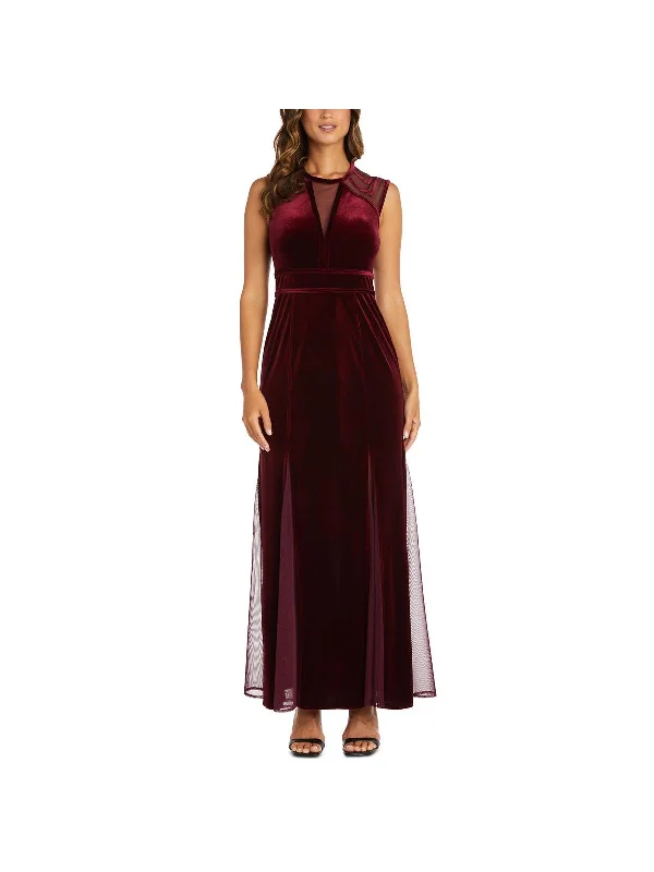 Womens Velvet Long Evening Dress Tunics Sale discount