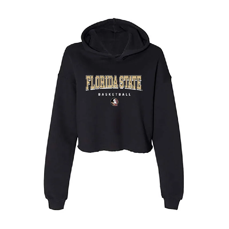 FSU - NCAA Women's Basketball : Ta'Niya Latson - Women's Crop Fleece Hoodie Hoodie with Sequins Glamorous Eye-catching