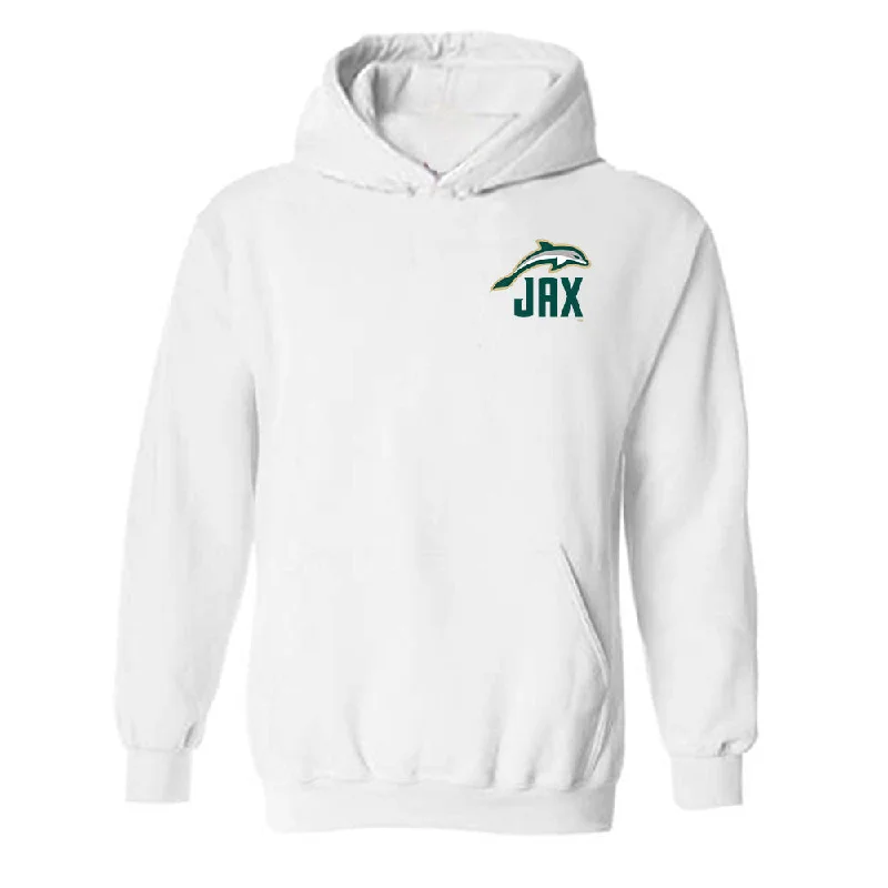 Jacksonville - NCAA Women's Basketball : Jada Jones - Classic Shersey Hooded Sweatshirt Hoodie with Front Slit Layering Stylish Jacksonville - NCAA Women's Basketball : Jada Jones - Classic Shersey Hooded Sweatshirt Hoodie with Front Slit Layering Stylish