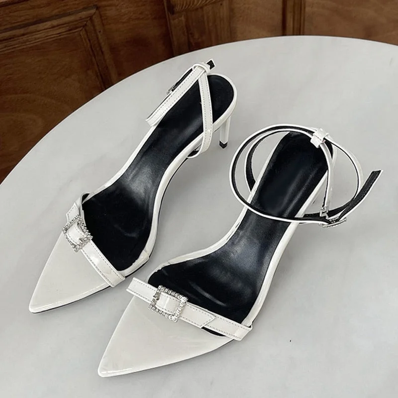 Pphmm White Sandals For Women Fashion Pointed Open Toe Ankle Buckle Strap Party Dress Gladiator High Heels Summer Shoes Ladies Tunics Office stylish Pphmm White Sandals For Women Fashion Pointed Open Toe Ankle Buckle Strap Party Dress Gladiator High Heels Summer Shoes Ladies Tunics Office stylish