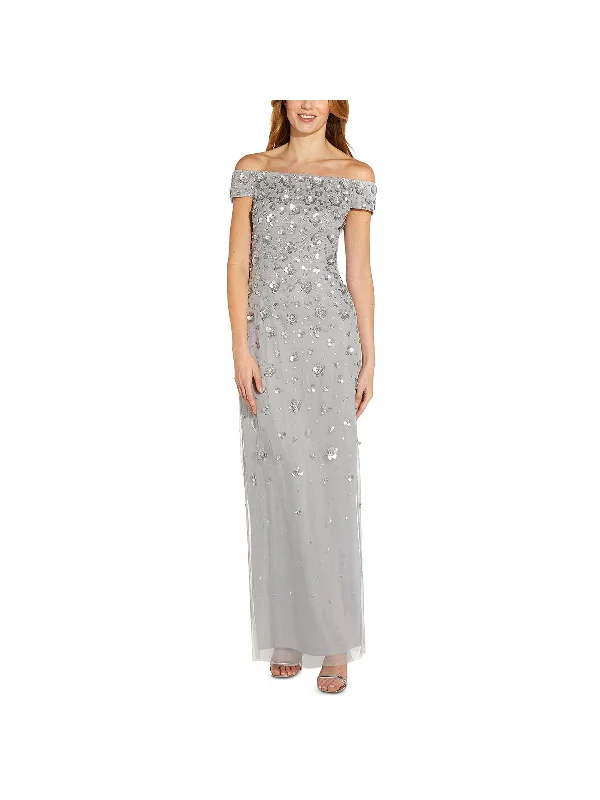 Petites Womens Embellished Off-The-Shoulder Evening Dress Tunics Practical durable