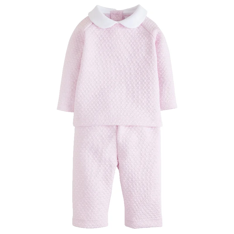 Quilted Pant Set - Light Pink Chic Capri Pants