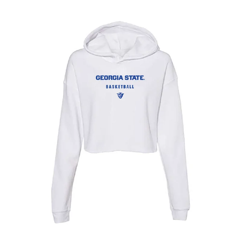 Georgia State - NCAA Women's Basketball : Morgan Robinson-Nwagwu - Women's Crop Fleece Hoodie Hoodie with Exposed Zipper Edgy Industrial Georgia State - NCAA Women's Basketball : Morgan Robinson-Nwagwu - Women's Crop Fleece Hoodie Hoodie with Exposed Zipper Edgy Industrial