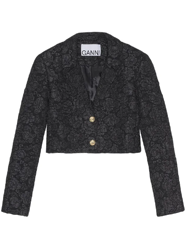 JACQUARD CROPPED JACKET Faux Fur Jacket Real Fur Jacket Shearling Jacket
