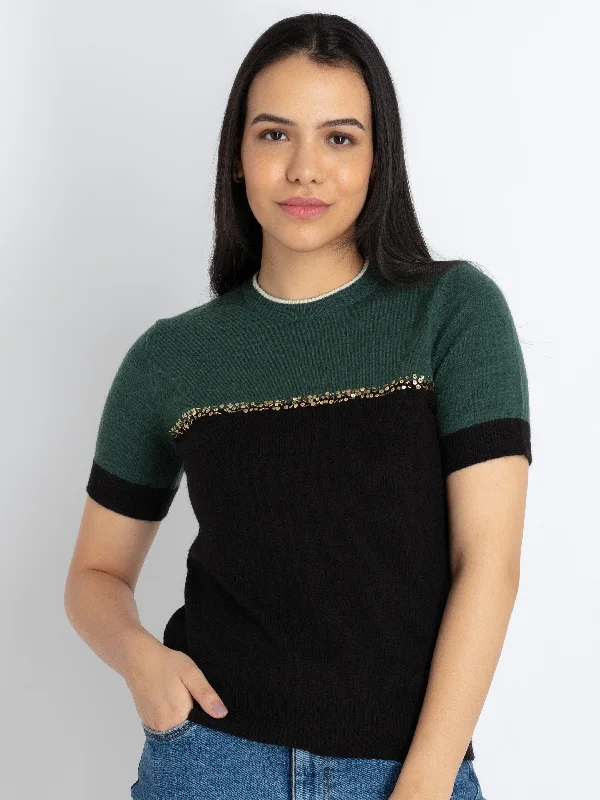 Womens Mix & Match Round Neck Sweater Striped Floral Plaid
