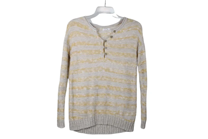 Maurices Yellow Striped Sweater | XS Jersey Fabric Tulle Fabric Batik Fabric