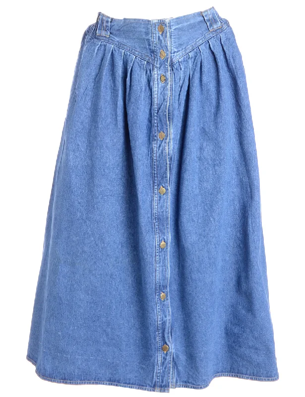 Denim A-line Skirt lace skirt romantic