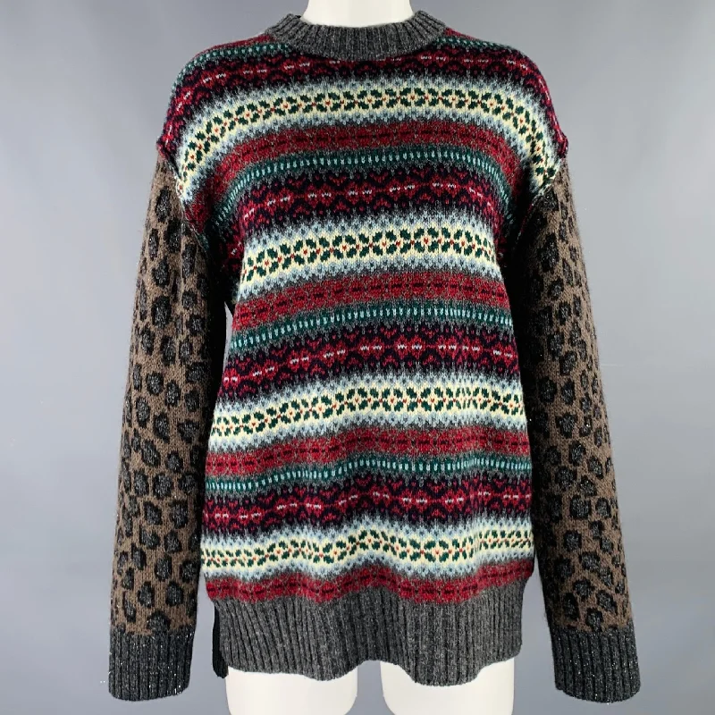 JUNYA WATANABE Size S Multi Color Wool Blend Mixed Patterns Sweater Handmade Hand-knitted Hand-woven JUNYA WATANABE Size S Multi Color Wool Blend Mixed Patterns Sweater Handmade Hand-knitted Hand-woven