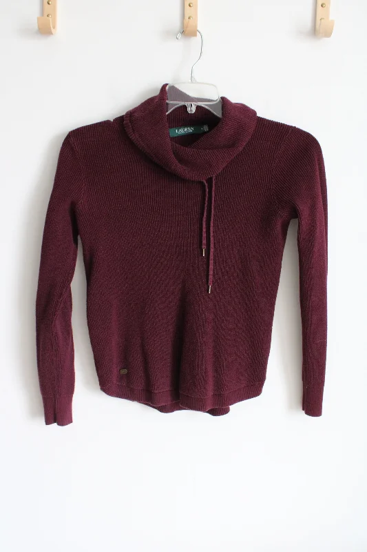 Ralph Lauren Burgundy Knit Cowl Neck Sweater | XS Satin Fabric Silk Fabric Chiffon Fabric Ralph Lauren Burgundy Knit Cowl Neck Sweater | XS Satin Fabric Silk Fabric Chiffon Fabric