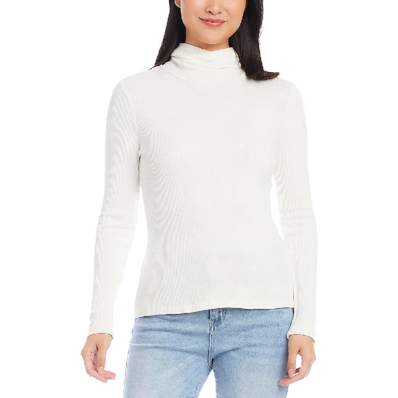 Karen Kane Womens Ribbed  Turtleneck Sweater Elegant Classic Vintage