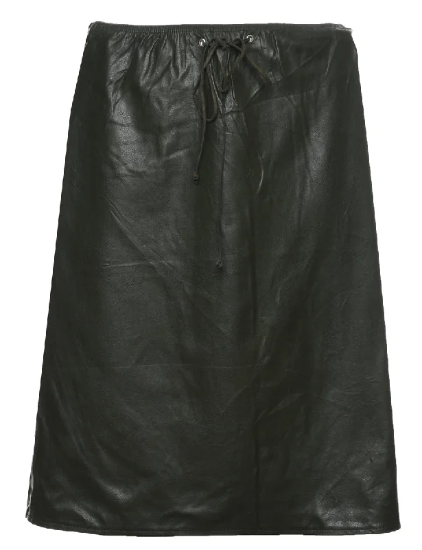 A-Line Leather Skirt - M wool skirt breathable