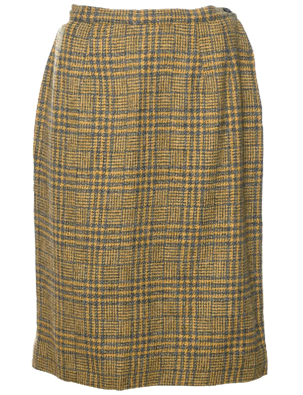 Dogtooth Skirt - S linen skirt light