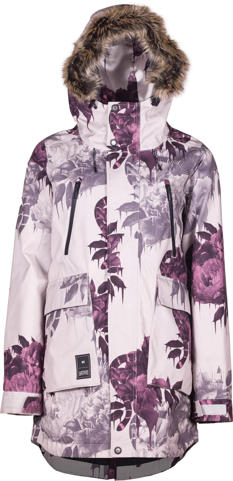 L1 Fairbanks Womens Jacket Ghosted Print Jacket Blazer Coat