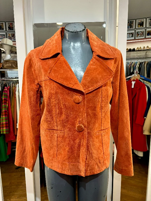 90’s Orange Suede Big Lapel Collar Jacket By Chicos Satin Jacket Silk Jacket Chiffon Jacket 90’s Orange Suede Big Lapel Collar Jacket By Chicos Satin Jacket Silk Jacket Chiffon Jacket