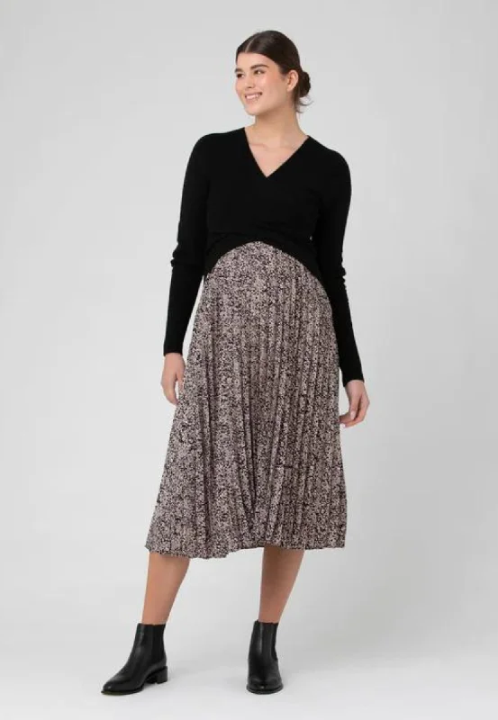 Florence Pleat Skirt leather skirt sleek