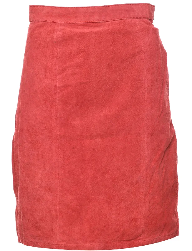 A-Line Suede Skirt - S lace skirt intricate