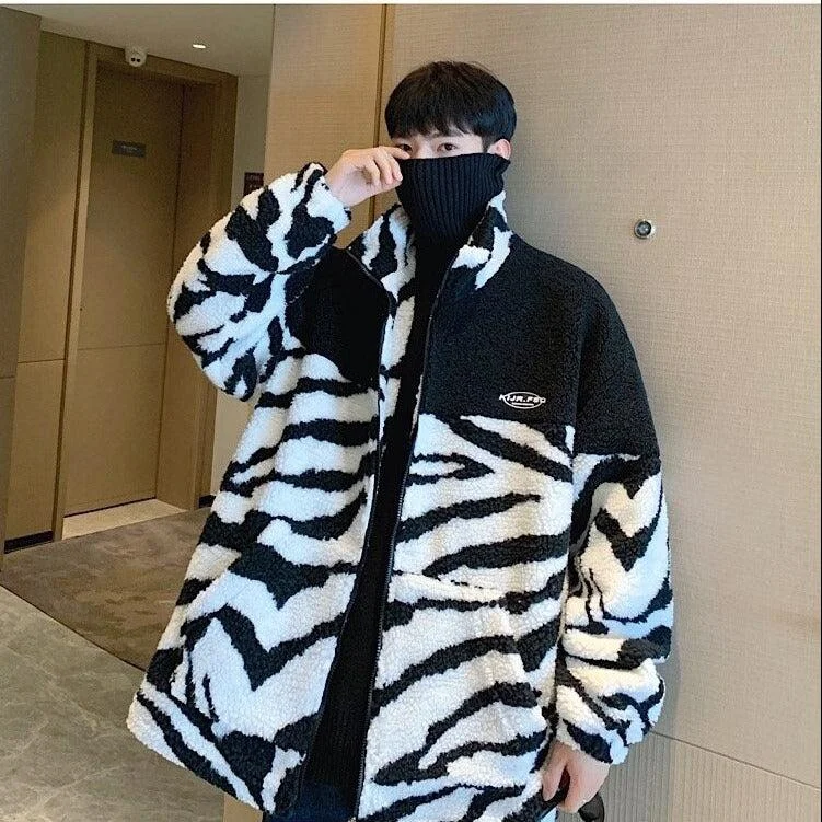 Zebra Print Zip-Up Jacket Corduroy Jacket Velvet Jacket Brocade Jacket