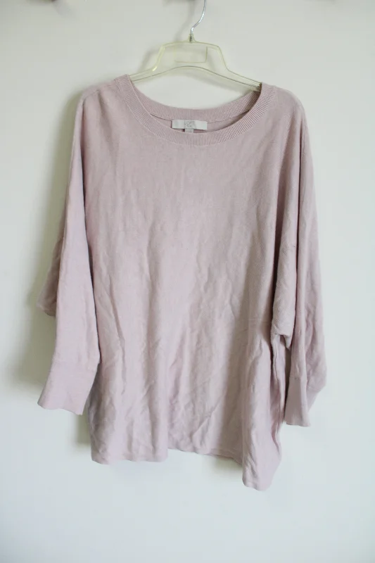 LOFT Light Pink Knit Sweater | 24/26 Soft Cozy Warm