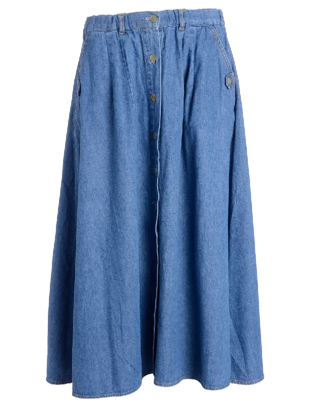 Denim A-line Skirt silk skirt luxurious