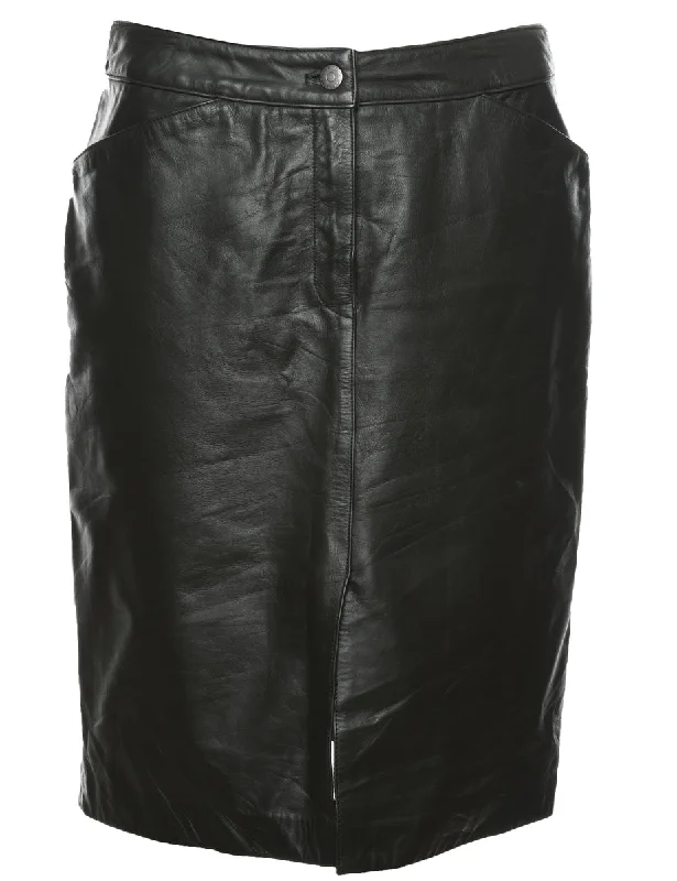 Black Leather Skirt - M corduroy skirt durable