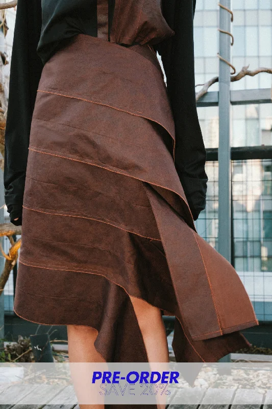 YURIE SKIRT MIDI / JAPANESE KAKISHIBU TEXTILE high waist skirt