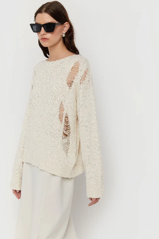 DISTRESSED OVERSIZED SWEATER Wool Sweater Cotton Sweater Cashmere Sweater