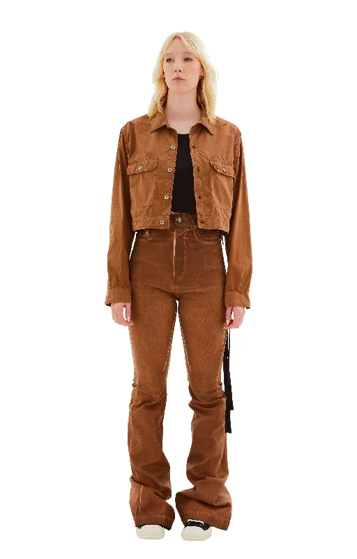 Cape Sleeve Cropped Outershirt Jacket (Khaki/Brown) Trench Coat Raincoat Waterproof Jacket