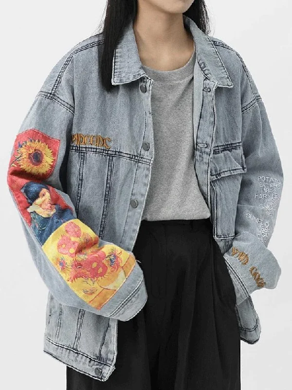 Vincent Van Gogh Denim Jacket Jersey Jacket Tulle Jacket Batik Jacket