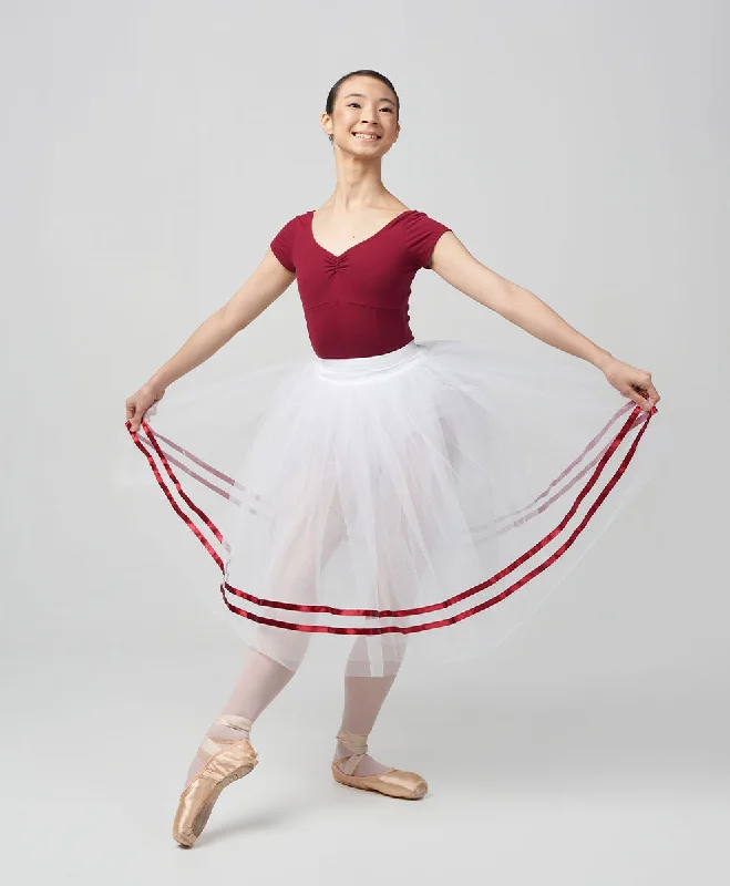 White-Burgundy Ribbons