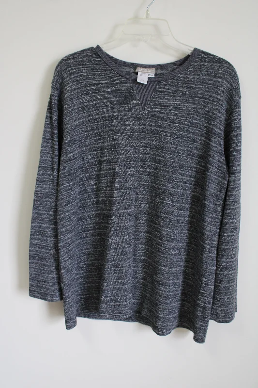 Coldwater Creek Gray Heather Knit Sweater | Petite XL Thin Thick Dense