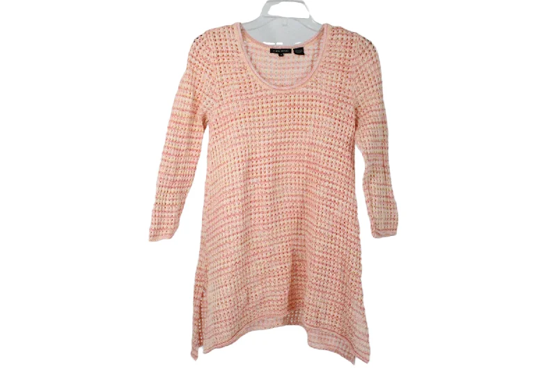 Jeanne Pierre Pink Knit Sweater | M Fitted Loose Oversized