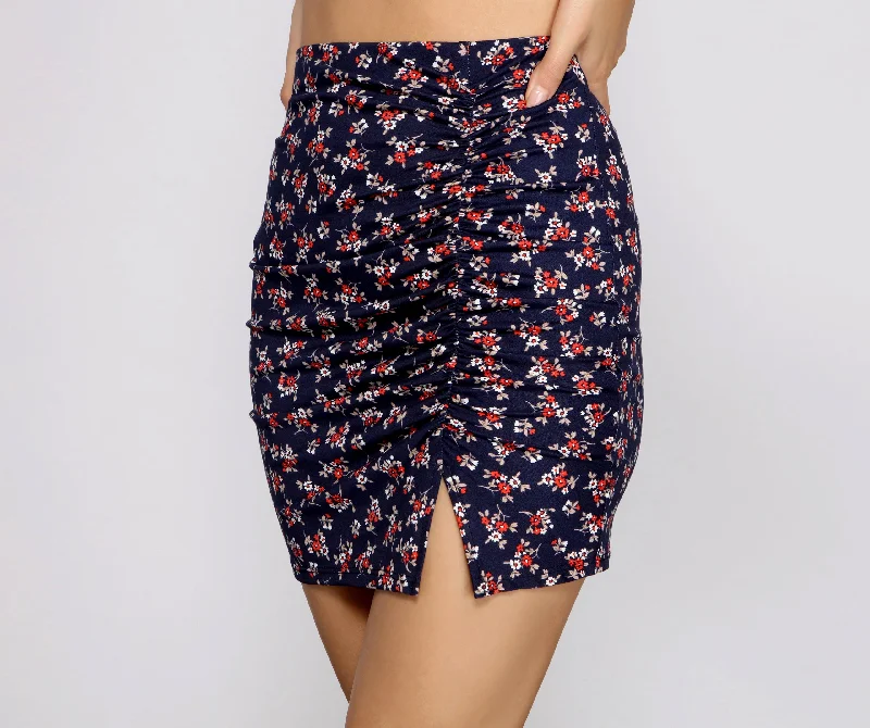 Ditsy Details Floral Mini Skirt relaxed fit skirt