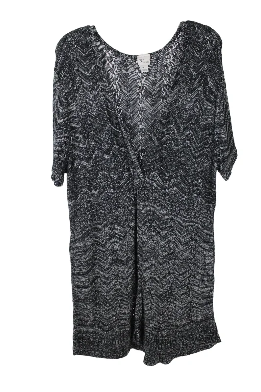 Venezia Gray Knit Sweater Dress | 22/24 Embroidered Appliqued Beaded