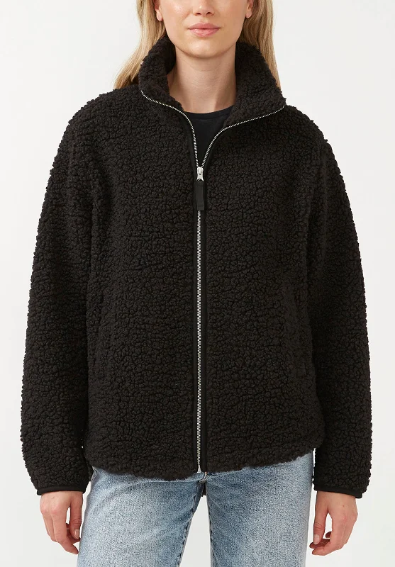 Caterina Women's Full Zip Jacket in Black - JK0015F Cotton Jacket Linen Jacket Terry Jacket