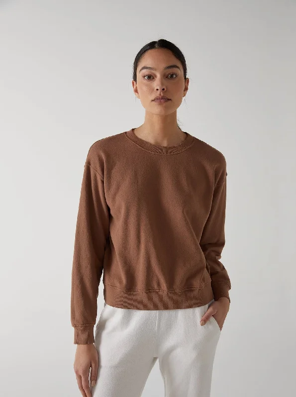 Ynez | Crew Neck Sweater Silk Blend Satin Velvet
