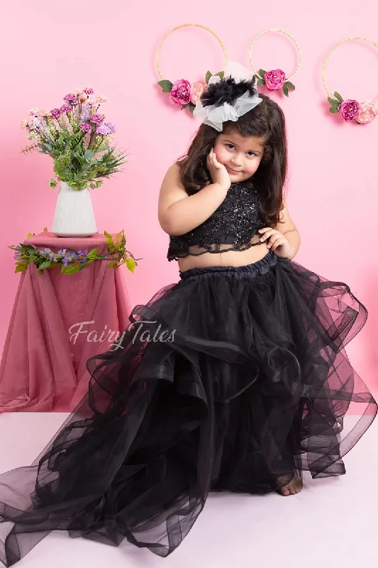 black Top Skirt lace skirt intricate