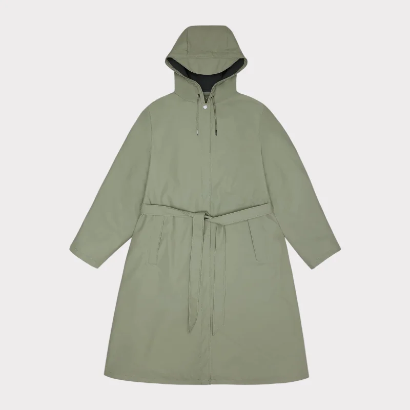 Rains A-Line Longer W Jacket W3 Drift Notch Collar Jacket Peter Pan Collar Jacket Cowl Neck Jacket