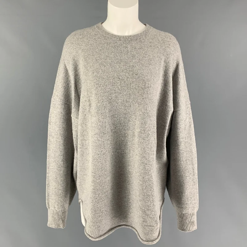 EXTREME CASHMERE Size XL Grey Heather Cashmere Blend Oversized Sweater Terry Terry Cloth Terry Knit EXTREME CASHMERE Size XL Grey Heather Cashmere Blend Oversized Sweater Terry Terry Cloth Terry Knit