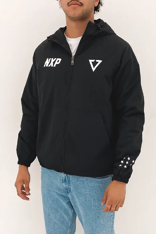 Circuit Breaker Spray Jacket Jet Black Satin Jacket Silk Jacket Chiffon Jacket