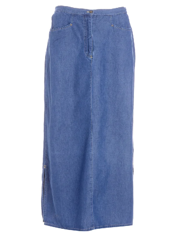 Denim Midi Skirt denim skirt casual