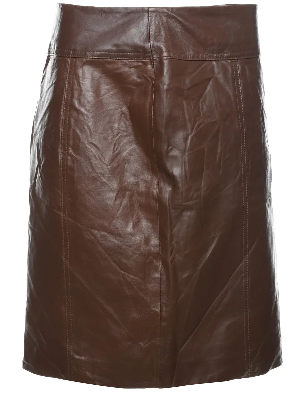 A-Line Leather Skirt - M cashmere skirt plush
