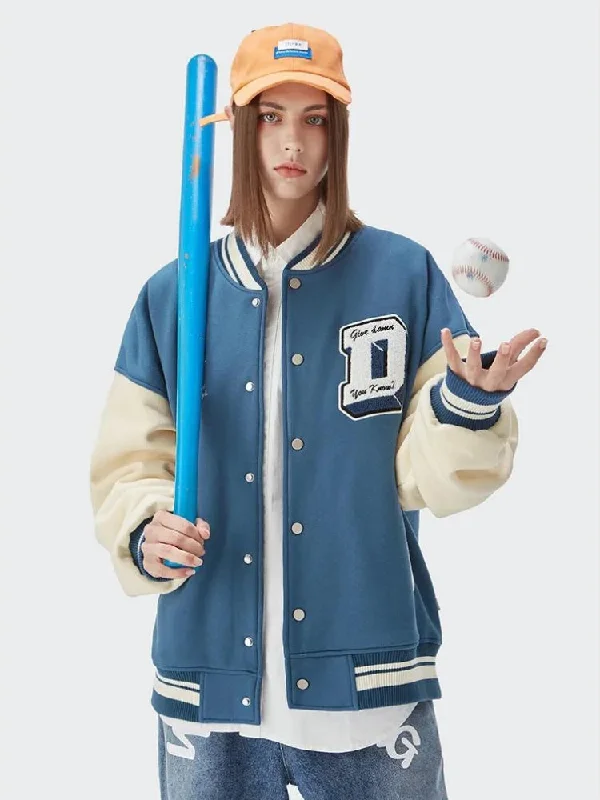 I Don't Give Damn Baseball Varsity Jacket Insulated Jacket Fitted Jacket Loose Jacket