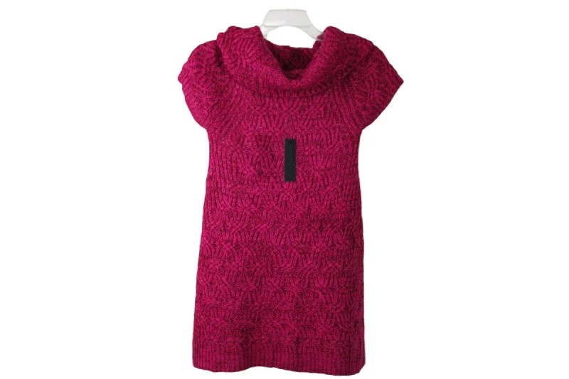 NEW Worthington Pink Sweater Dress | S Embroidered Appliqued Beaded