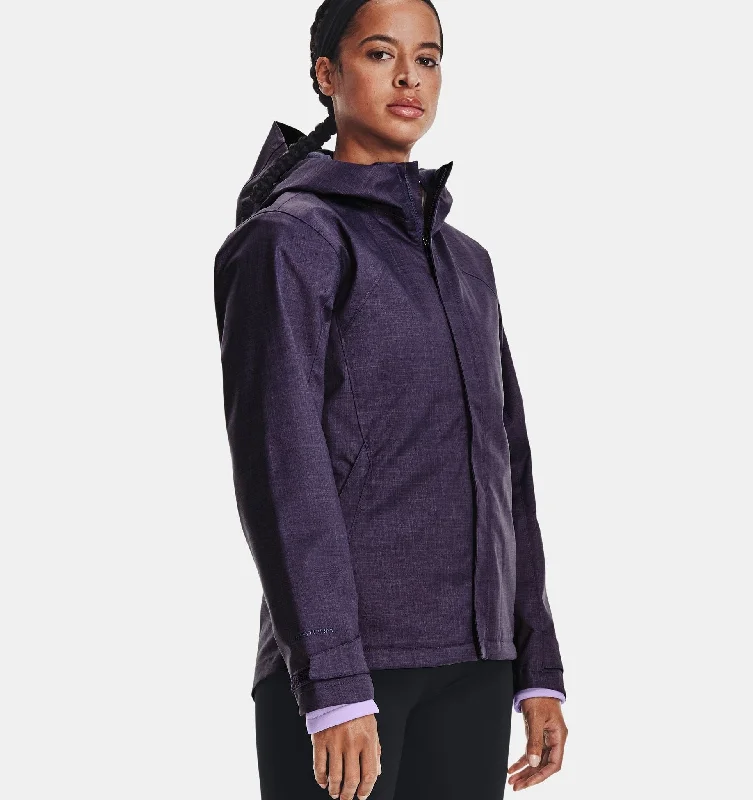 Women's Under Armour Storm Sienna 3-in-1 Jacket Purple Zippered Front Buttoned Front Snap Front Women's Under Armour Storm Sienna 3-in-1 Jacket Purple Zippered Front Buttoned Front Snap Front