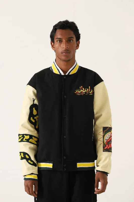 "SUMMER OF 75" EMBROIDERED VARSITY JACKET Print Jacket Jacquard Jacket Embroidered Jacket "SUMMER OF 75" EMBROIDERED VARSITY JACKET Print Jacket Jacquard Jacket Embroidered Jacket