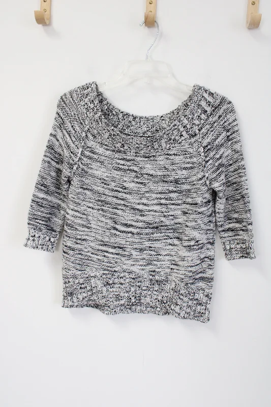 Express Black White Knit Sweater | XS Nylon Fabric Polyester Fabric Spandex Fabric